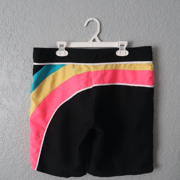 O.P COLOR STRIPPED SWIM SHORTS- SIZE MEDIUM - Picture 3 of 5